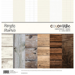 Simple Stories - Color Vibe 12 x 12 Cardstock Kit - Woods