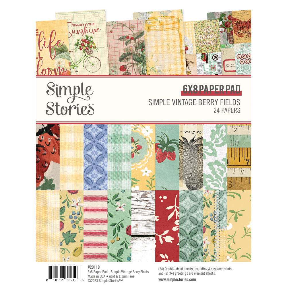 Simple Stories - Simple Vintage Berry Fields - 6x8 Paper Pad * NEW *