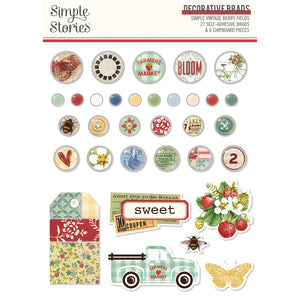 Simple Stories - Simple Vintage Berry Fields - Adhesive Brads  *NEW*