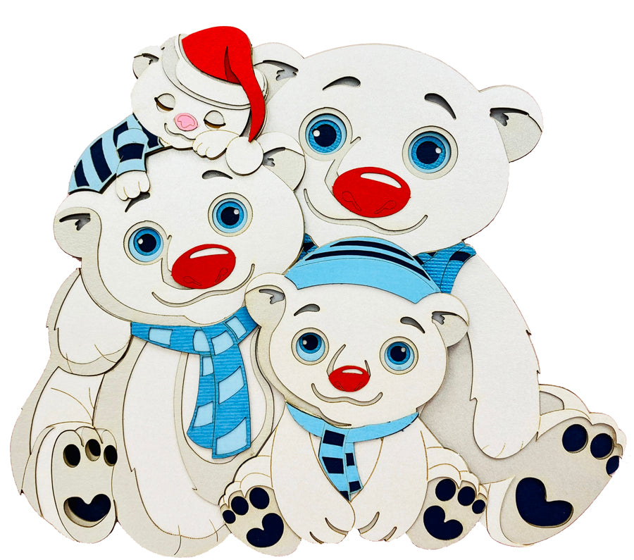 Polar Bear Snow Family