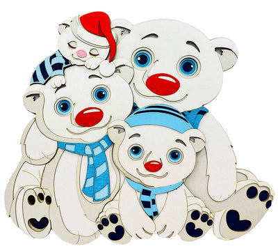 Polar Bear Snow Family