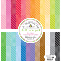 Doodlebug - 12X12 Petite Print Dots and Stripes Paper Pack Rainbow
