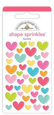 Doodlebug - Cute & Crafty - Love This! Shape Sprinkles